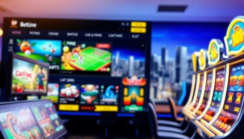 Engaging VNQ8 online gambling interface featuring diverse game options and vibrant graphics.