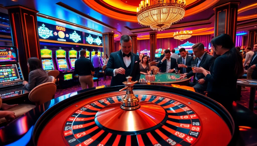 Experience the thrill of a bustling casino scene at https://789win.apartments/: vibrant roulette tables, eager players, and glowing slot machines.