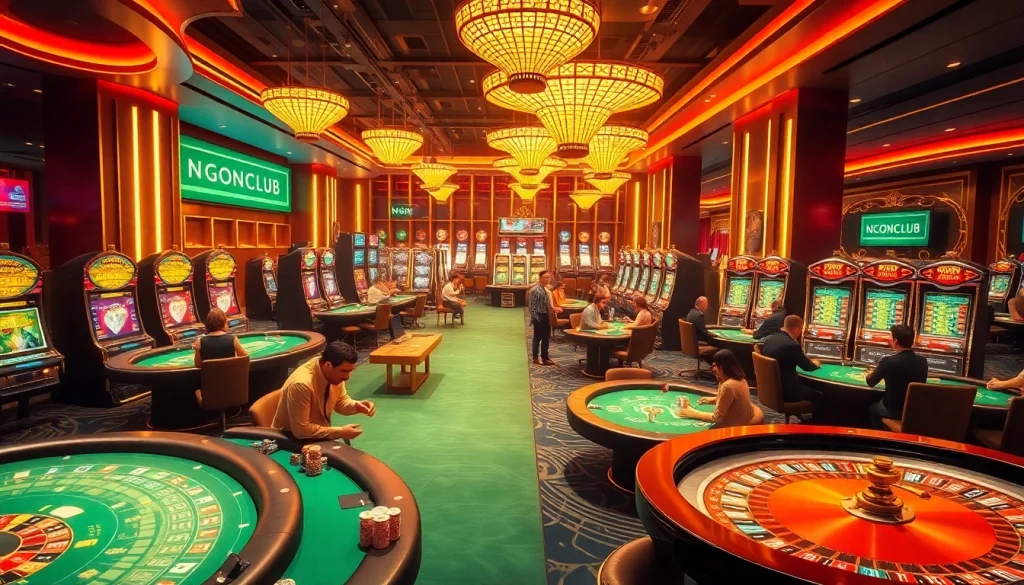 NgonClub offers an exhilarating casino atmosphere with lively games and vibrant betting tables.