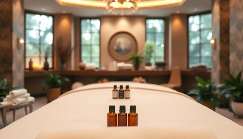 Experience relaxation with soothing 호치민 마사지 in a tranquil spa setting featuring calming colors.