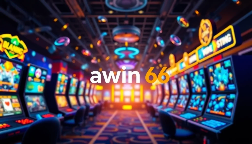 Engaging awin66 gaming interface featuring vibrant graphics and elements of digital excitement.