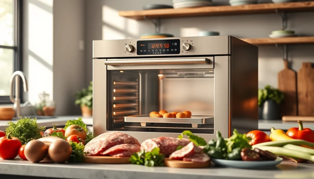 Cooking delicious meals with the versatile Ciarra Nosh Oven in a bright kitchen setting.
