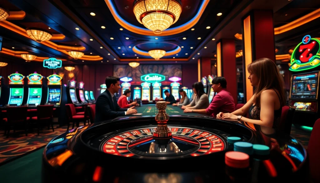 Experience the thrill of gambling at uu88 with exciting roulette, poker chips, and vibrant casino lights.
